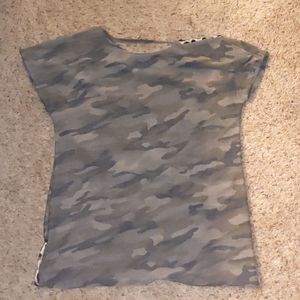 Camo and leopard Boutique Top